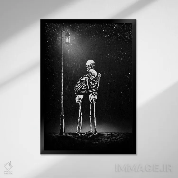 تابلو دکوراتیو در کنارت هستم اثر جنید مورتیمر - نمای قابدار مشکی