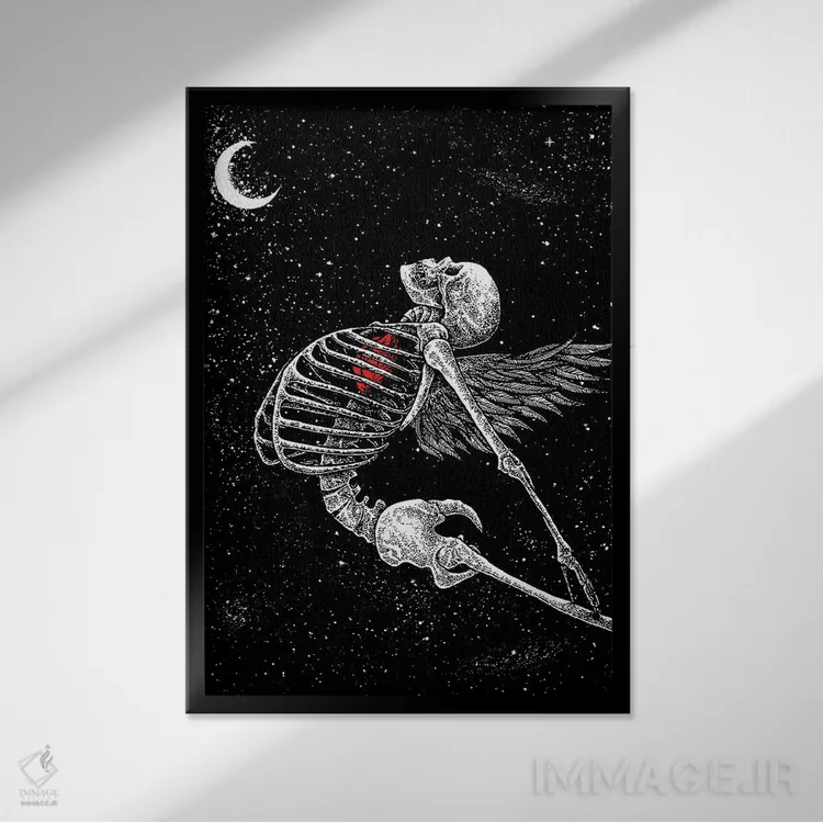 تابلو دکوراتیو آزاد اثر جنید مورتیمر - نمای قابدار مشکی