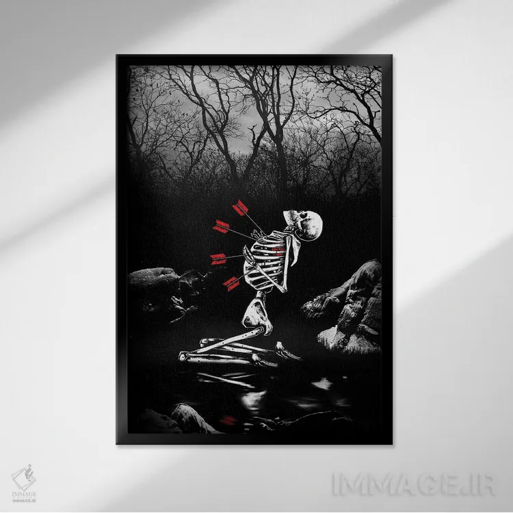 تابلو دکوراتیو سوراخ هایی در قلبم اثر جنید مورتیمر - نمای قابدار مشکی