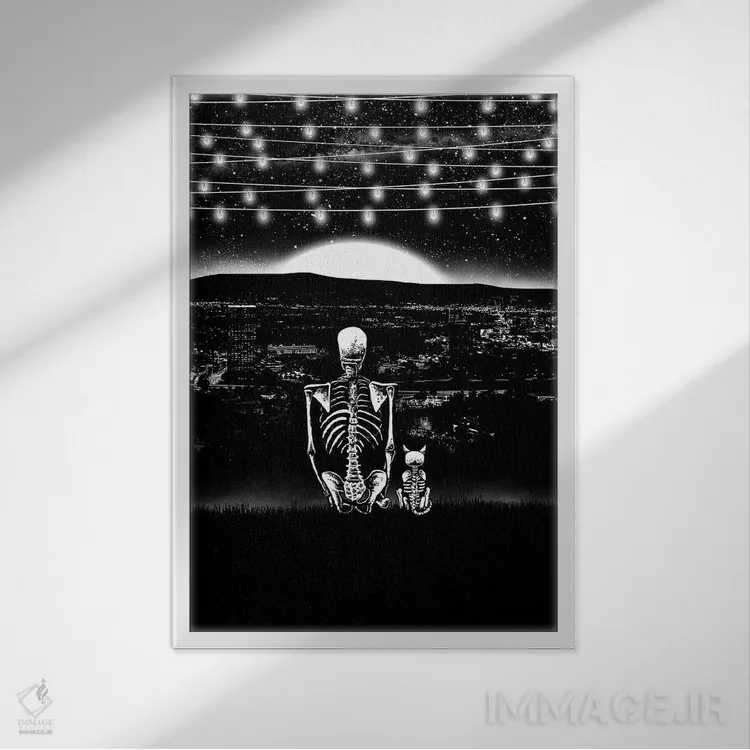 تابلو دکوراتیو دوستان ابدی اثر جنید مورتیمر - نمای قابدار سفید