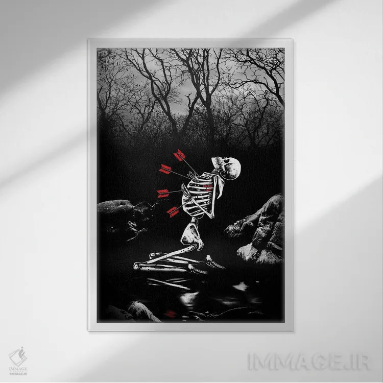تابلو دکوراتیو سوراخ هایی در قلبم اثر جنید مورتیمر - نمای قابدار سفید