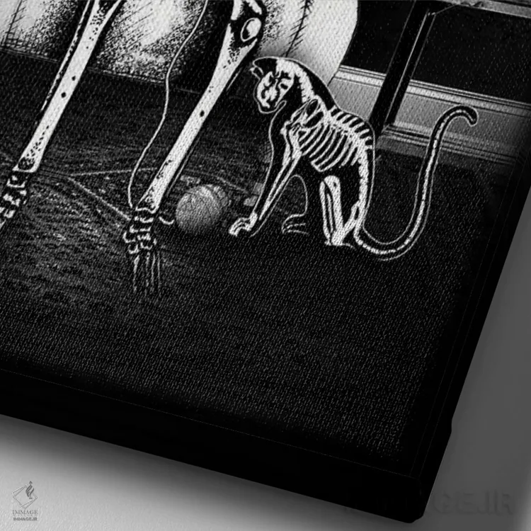 تابلو دکوراتیو در جمع خوب اثر جنید مورتیمر - نمای نزدیک بافت بوم