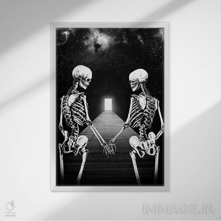 تابلو دکوراتیو تازه ابتدای راه است اثر جنید مورتیمر - نمای قابدار سفید