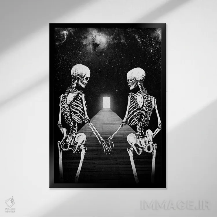 تابلو دکوراتیو تازه ابتدای راه است اثر جنید مورتیمر - نمای قابدار مشکی