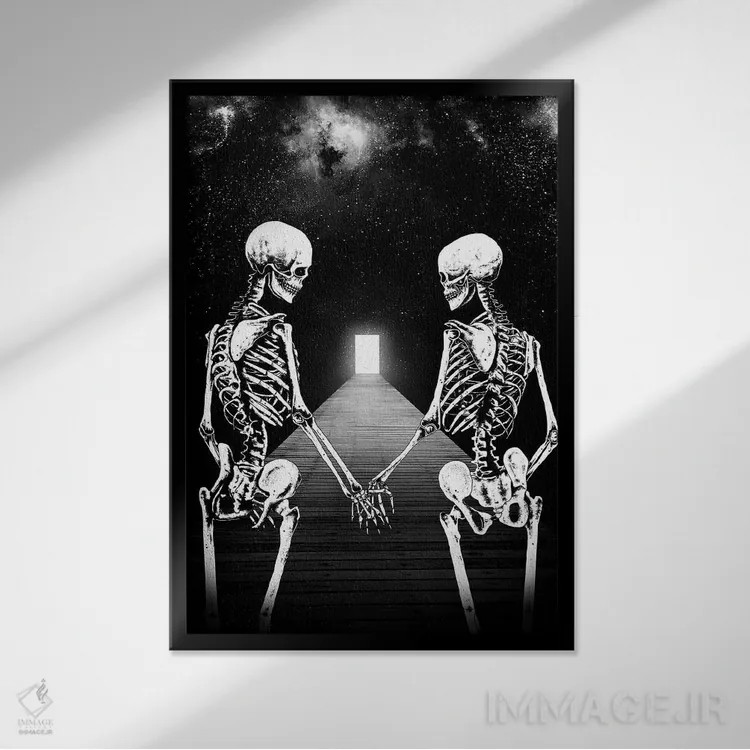 تابلو دکوراتیو تازه ابتدای راه است اثر جنید مورتیمر - نمای قابدار مشکی
