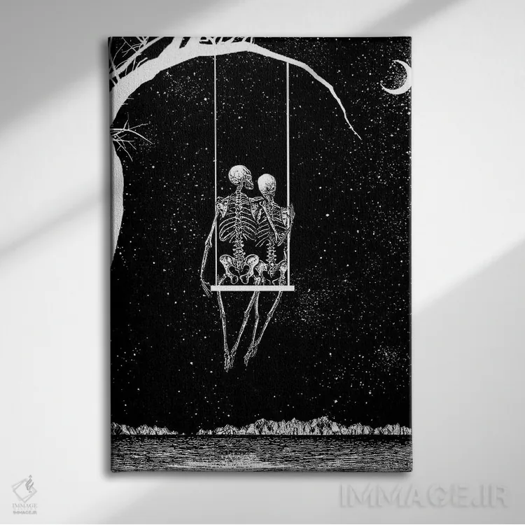 تابلو دکوراتیو فقط ما دو نفر اثر جنید مورتیمر - نمای روبهرو روی دیوار