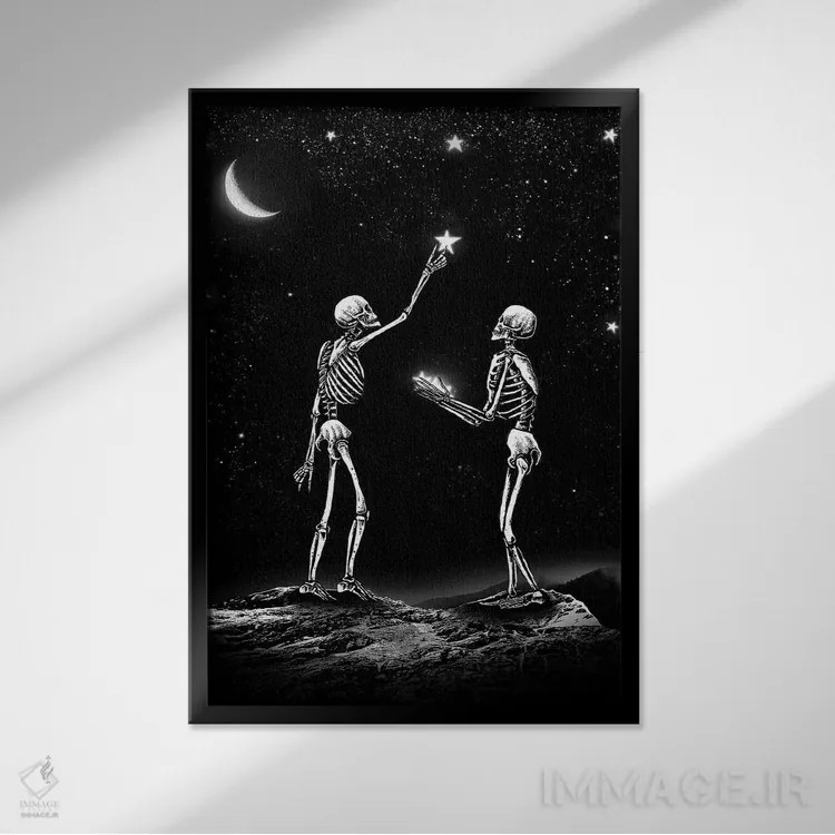 تابلو دکوراتیو ستاره های خوش شانس اثر جنید مورتیمر - نمای قابدار مشکی