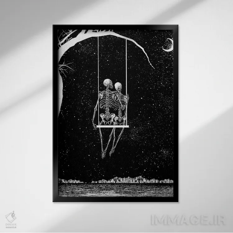 تابلو دکوراتیو فقط ما دو نفر اثر جنید مورتیمر - نمای قابدار مشکی