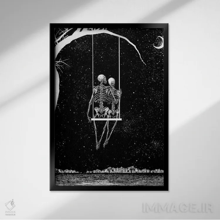 تابلو دکوراتیو فقط ما دو نفر اثر جنید مورتیمر - نمای قابدار مشکی