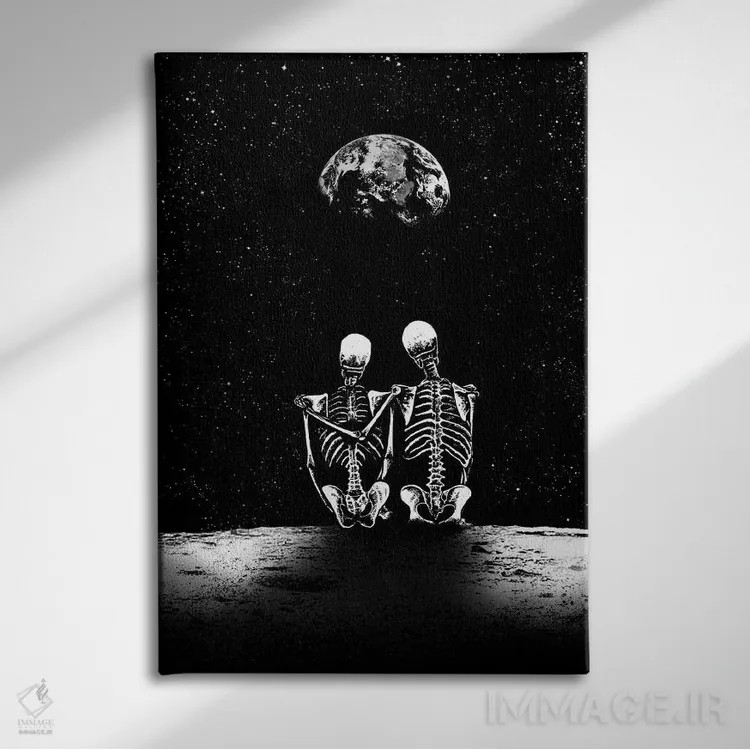 تابلو دکوراتیو روح های قمری اثر جنید مورتیمر - نمای روبهرو روی دیوار