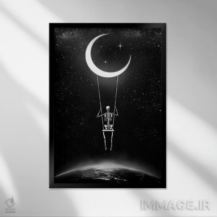 تابلو دکوراتیو رقص در نور ماه اثر جنید مورتیمر - نمای قابدار مشکی