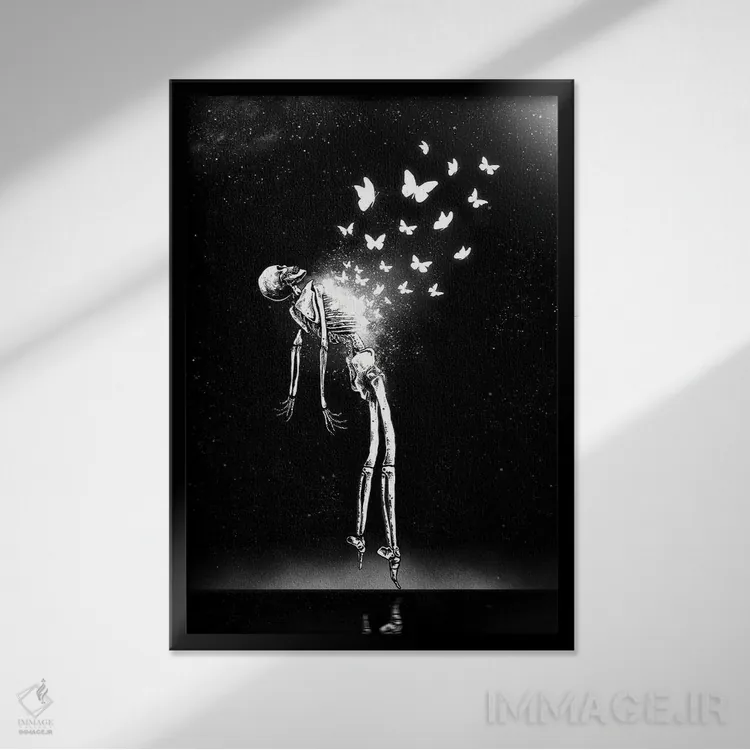 تابلو دکوراتیو دگرگونی اثر جنید مورتیمر - نمای قابدار مشکی