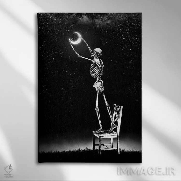 تابلو دکوراتیو چراغ شب اثر جنید مورتیمر - نمای روبهرو روی دیوار