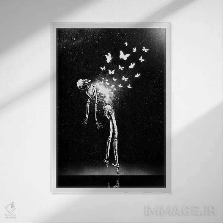 تابلو دکوراتیو دگرگونی اثر جنید مورتیمر - نمای قابدار سفید