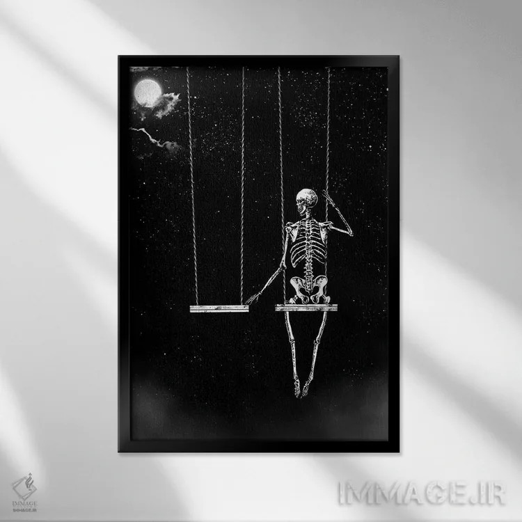 تابلو دکوراتیو فراموش نشده اثر جنید مورتیمر - نمای قابدار مشکی