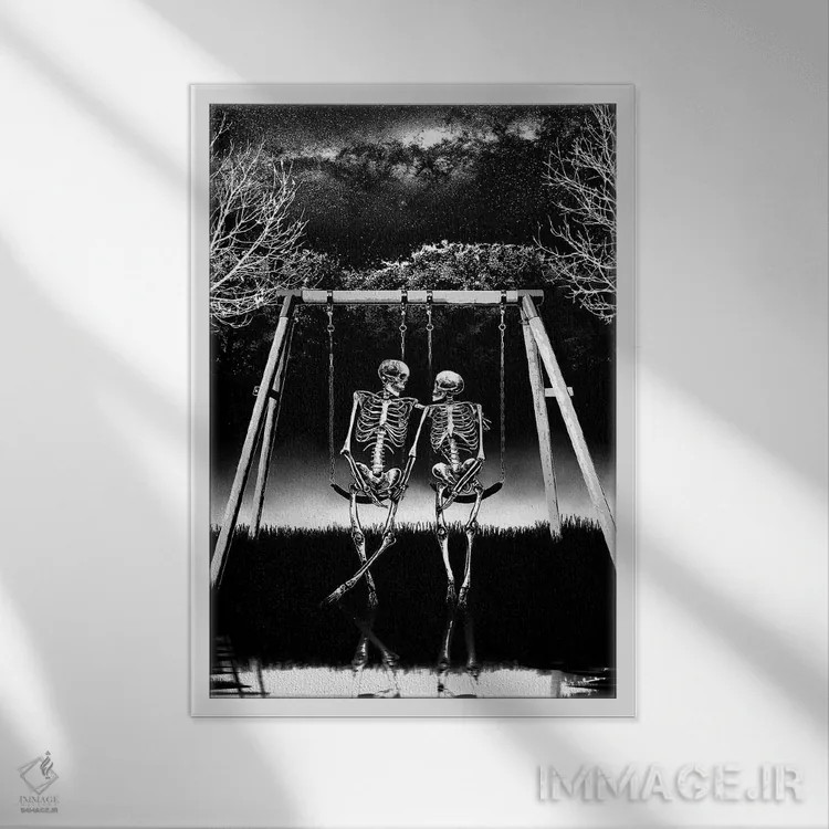 تابلو دکوراتیو در کنار تو اثر جنید مورتیمر - نمای قابدار سفید