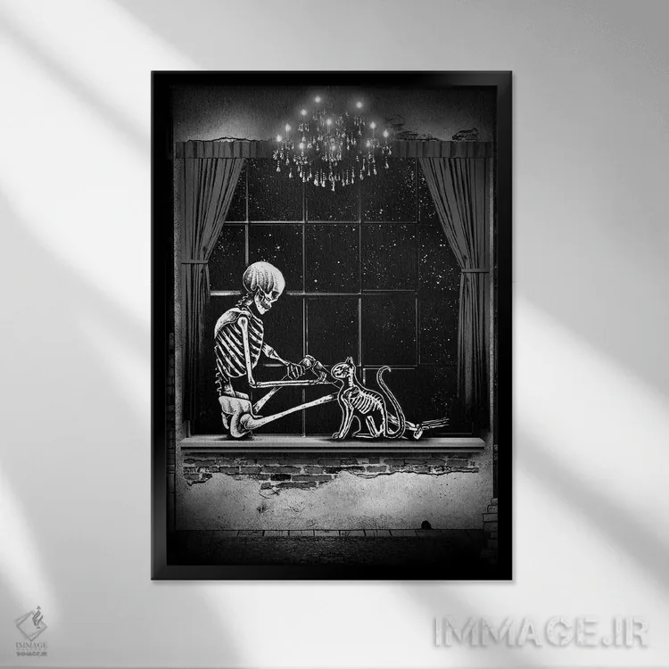 تابلو دکوراتیو نه جان و بیشتر با تو – بخش دوم اثر جنید مورتیمر - نمای قابدار مشکی