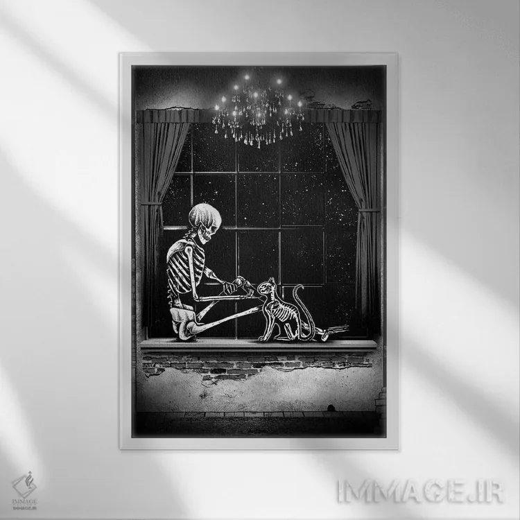 تابلو دکوراتیو نه جان و بیشتر با تو – بخش دوم اثر جنید مورتیمر - نمای قابدار سفید