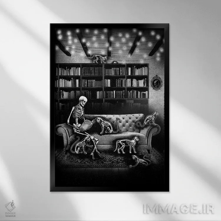تابلو دکوراتیو همراهی دلپذیر اثر جنید مورتیمر - نمای قابدار مشکی