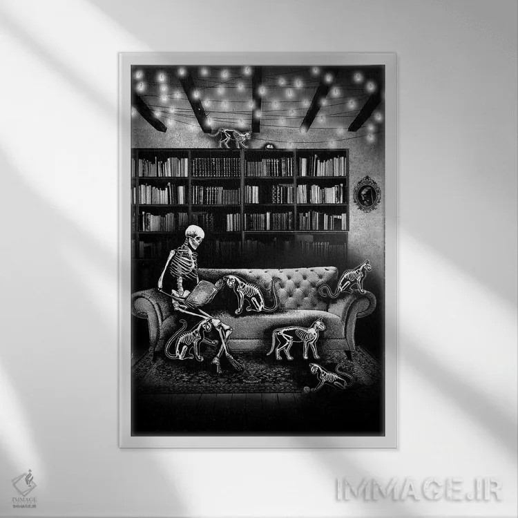 تابلو دکوراتیو همراهی دلپذیر اثر جنید مورتیمر - نمای قابدار سفید