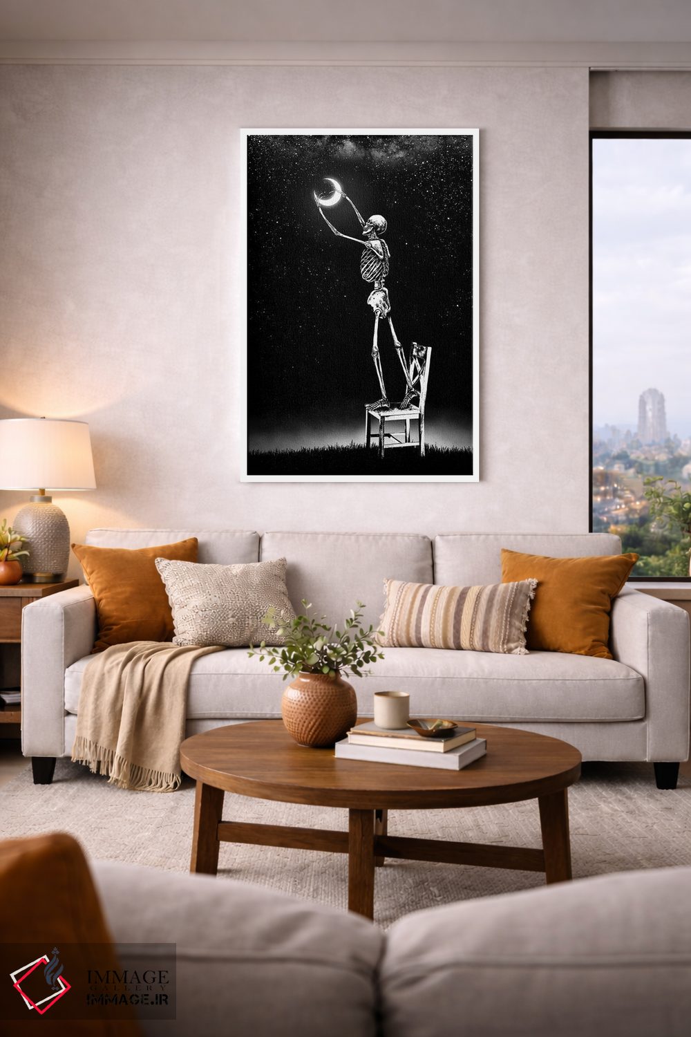 تابلو دکوراتیو چراغ شب اثر جنید مورتیمر - D4W