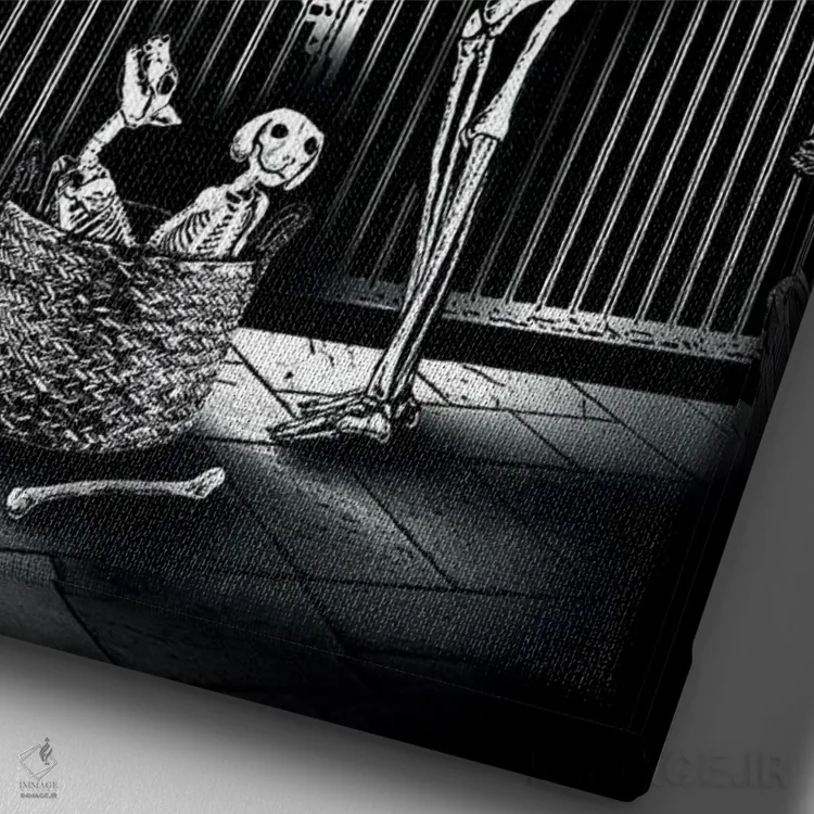 تابلو دکوراتیو زوزه به ماه اثر جنید مورتیمر - نمای نزدیک بافت بوم