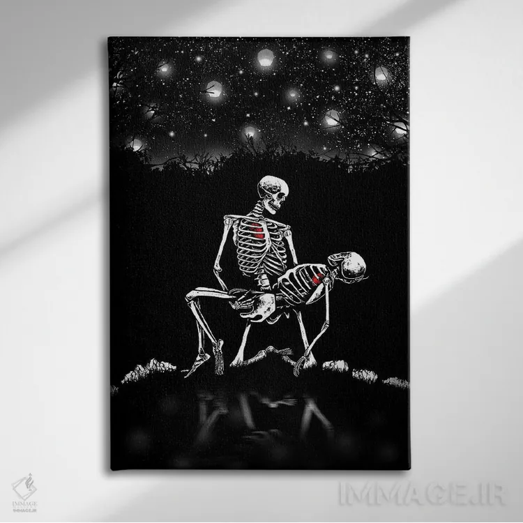 تابلو دکوراتیو تا مرگ اثر جنید مورتیمر - نمای روبهرو روی دیوار