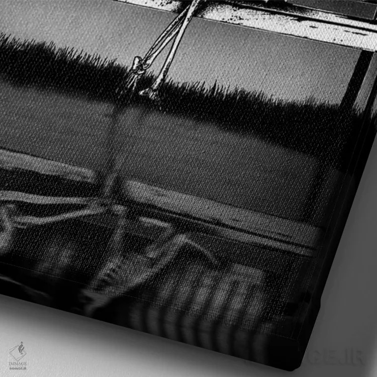 تابلو دکوراتیو دوستی واقعی هرگز نمی میرد اثر جنید مورتیمر - نمای نزدیک بافت بوم