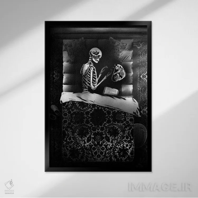 تابلو دکوراتیو دوتایی با هم خوش است اثر جنید مورتیمر - نمای قابدار مشکی