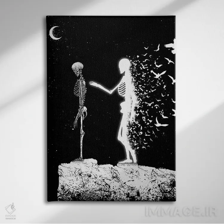 تابلو دکوراتیو منتظرم باش اثر جنید مورتیمر - نمای روبهرو روی دیوار