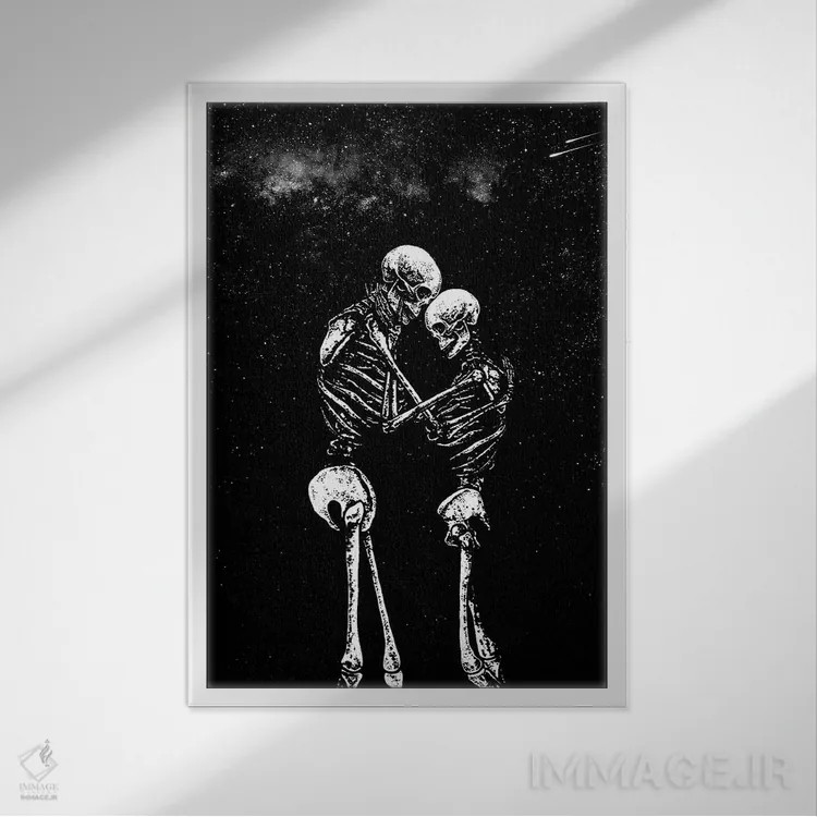 تابلو دکوراتیو زیر ستاره ها اثر جنید مورتیمر - نمای قابدار سفید