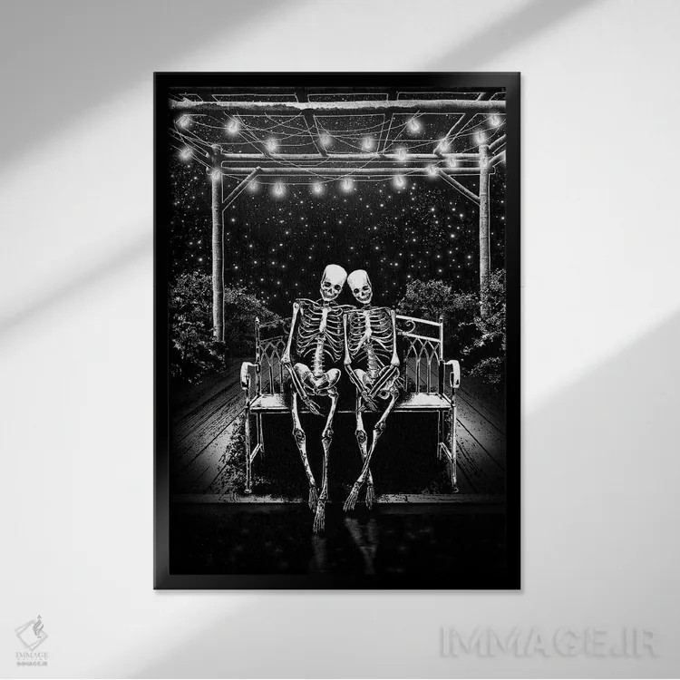 تابلو دکوراتیو من و تو اثر جنید مورتیمر - نمای قابدار مشکی