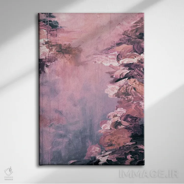 تابلو انتزاعی فرار کنار دریاچه VI اثر جولیا دی سانو - نمای روبهرو روی دیوار