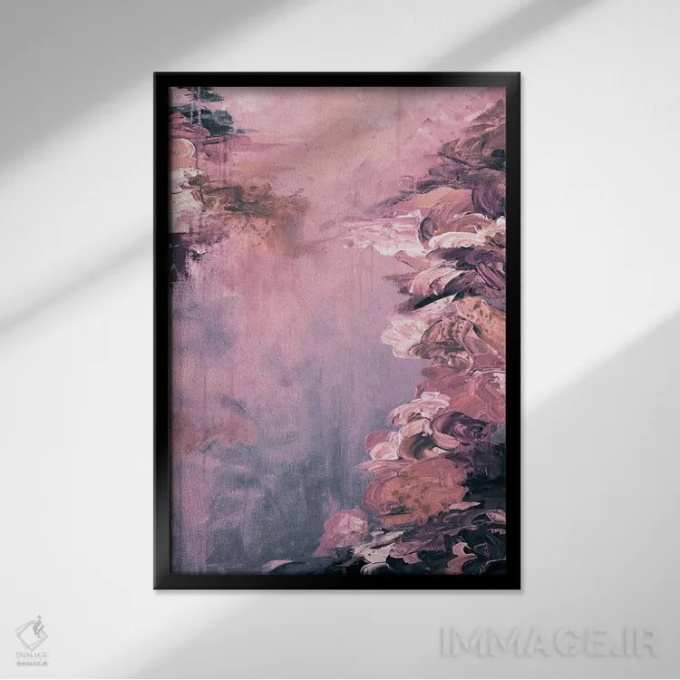 تابلو انتزاعی فرار کنار دریاچه VI اثر جولیا دی سانو - نمای قابدار مشکی