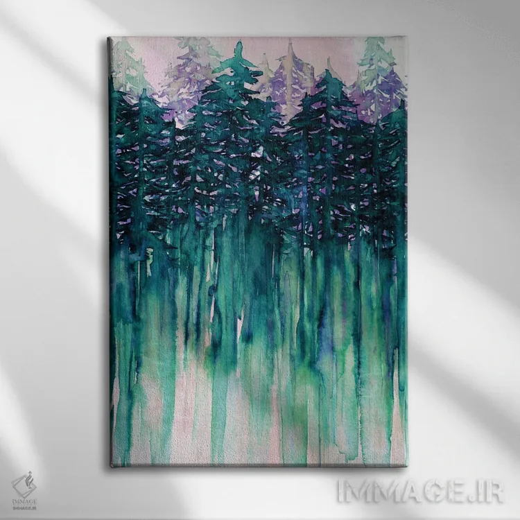 تابلو انتزاعی حال و هوای شمال غرب ۲ اثر جولیا دی سانو - نمای روبهرو روی دیوار