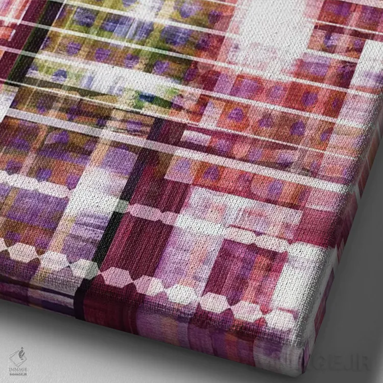 تابلو انتزاعی پایه ها ۲ اثر جولیا دی سانو - نمای نزدیک بافت بوم