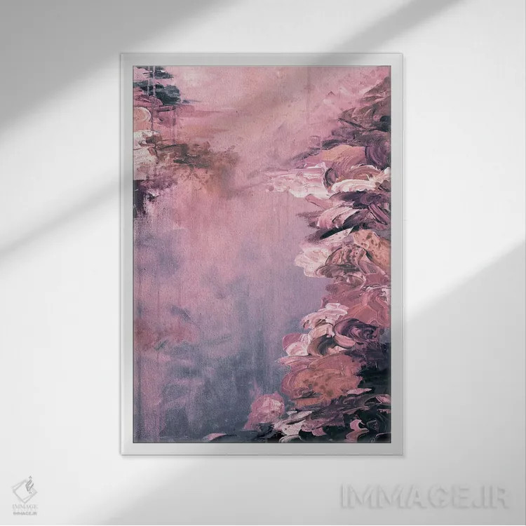 تابلو انتزاعی فرار کنار دریاچه VI اثر جولیا دی سانو - نمای قابدار سفید