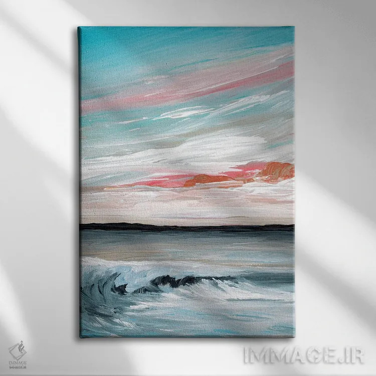 تابلو انتزاعی بادهای مساعد و دریاهای همراه اول اثر جولیا دی سانو - نمای روبهرو روی دیوار