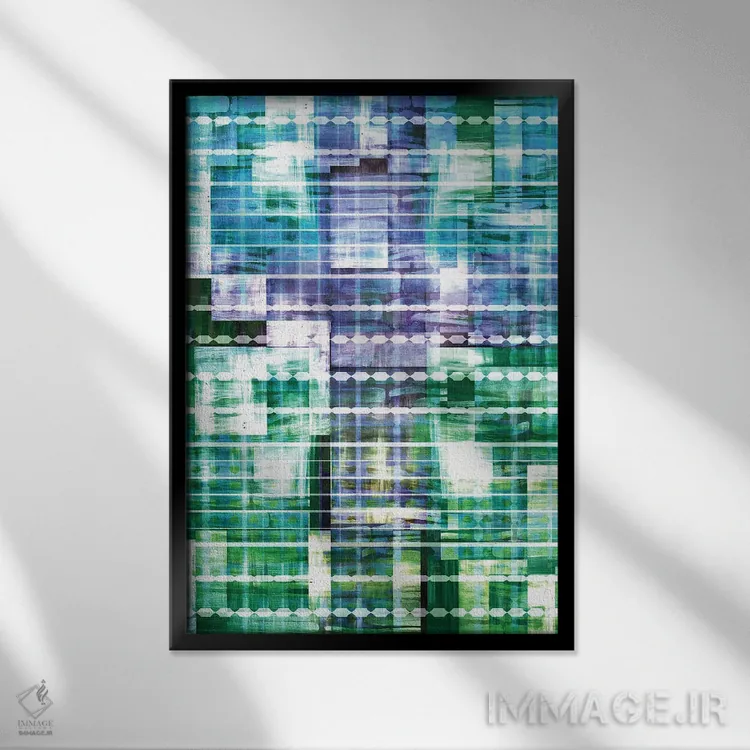 تابلو انتزاعی پایه ها ۱ اثر جولیا دی سانو - نمای قابدار مشکی