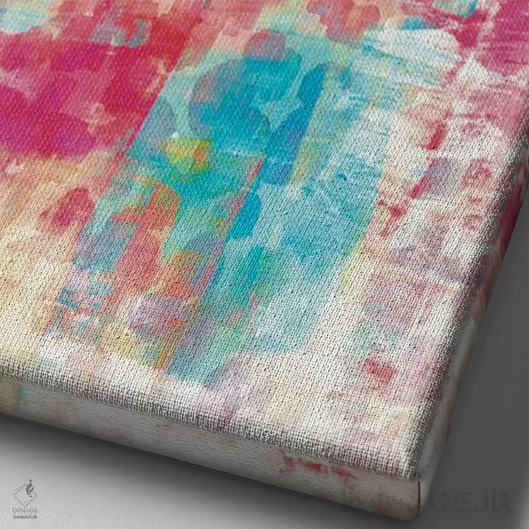 تابلو انتزاعی جنگل پاستلی ۴ اثر جولیا دی سانو - نمای نزدیک بافت بوم