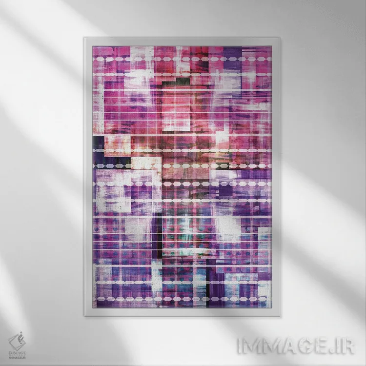 تابلو انتزاعی پایه ها ۳ اثر جولیا دی سانو - نمای قابدار سفید