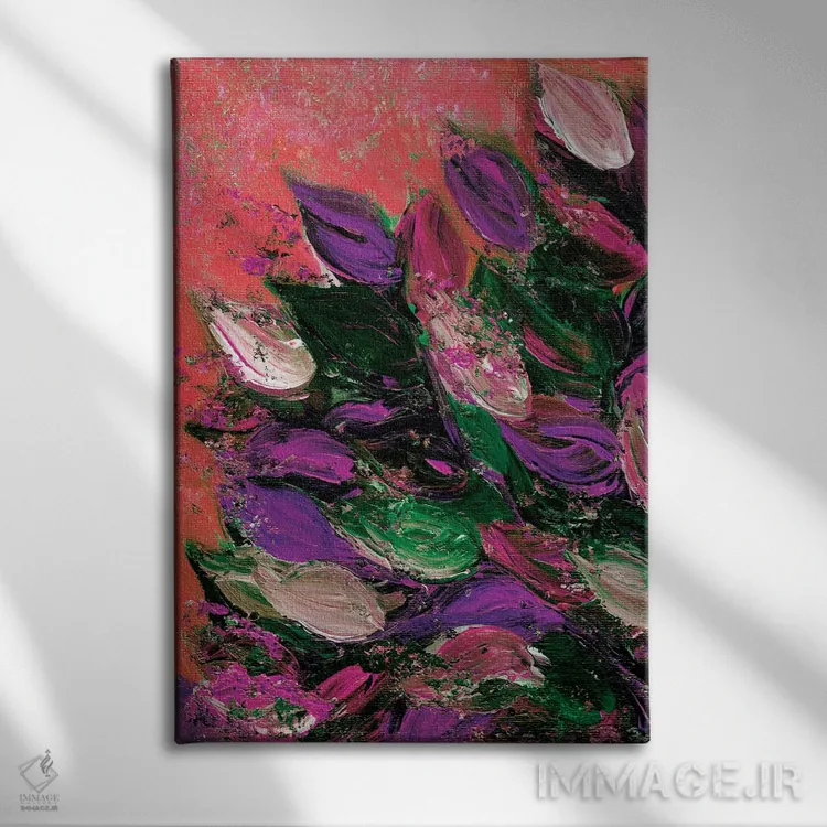 تابلو انتزاعی شکوفایی زیبا ششم اثر جولیا دی سانو - نمای روبهرو روی دیوار