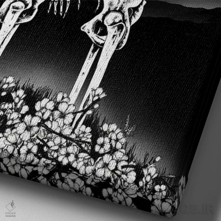 تابلو دکوراتیو با احترام اثر جنید مورتیمر - نمای نزدیک بافت بوم