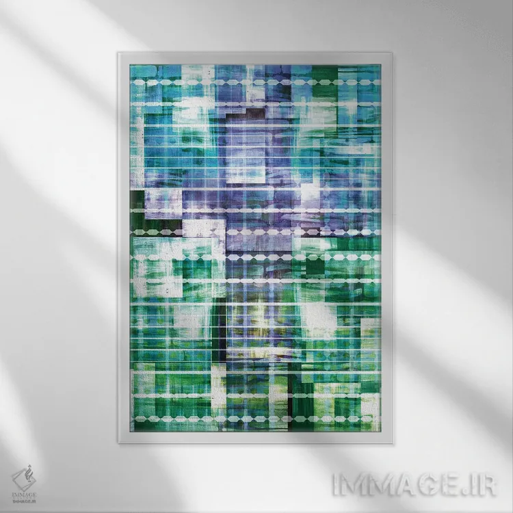 تابلو انتزاعی پایه ها ۱ اثر جولیا دی سانو - نمای قابدار سفید