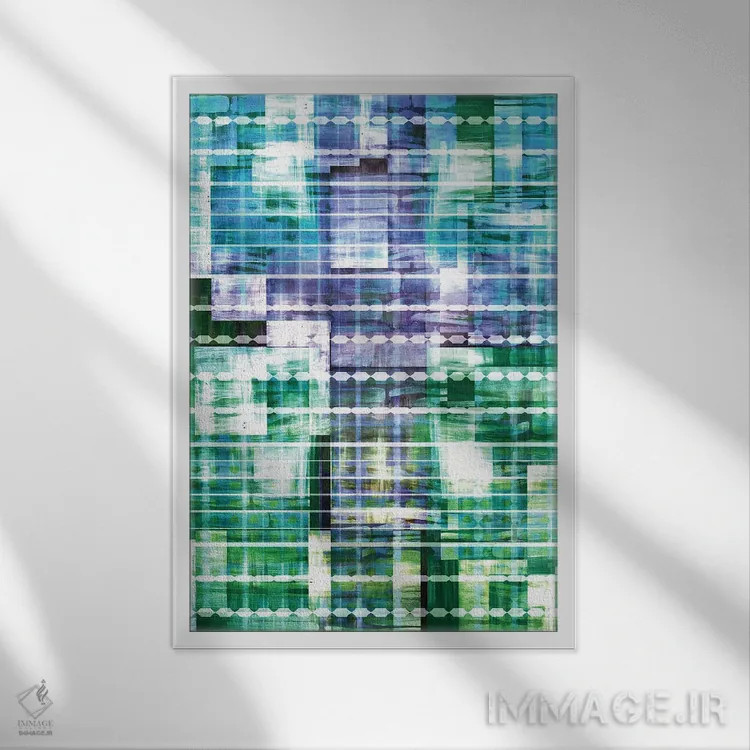 تابلو انتزاعی پایه ها ۱ اثر جولیا دی سانو - نمای قابدار سفید