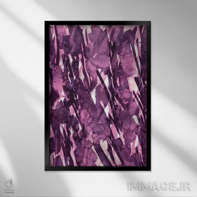 تابلو انتزاعی دسته گل زمستانی ۴ اثر جولیا دی سانو - نمای قابدار مشکی