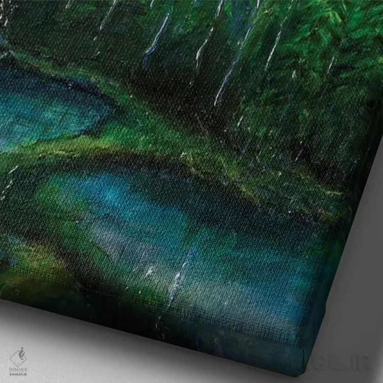 تابلو دکوراتیو اقامتگاه جنگلی یک اثر جولیا دی سانو - نمای نزدیک بافت بوم