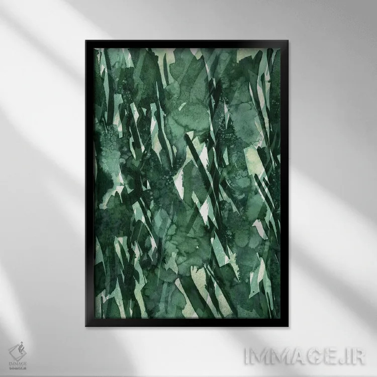 تابلو انتزاعی دسته گل زمستانی ۳ اثر جولیا دی سانو - نمای قابدار مشکی