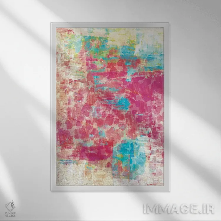 تابلو انتزاعی جنگل پاستلی ۴ اثر جولیا دی سانو - نمای قابدار سفید