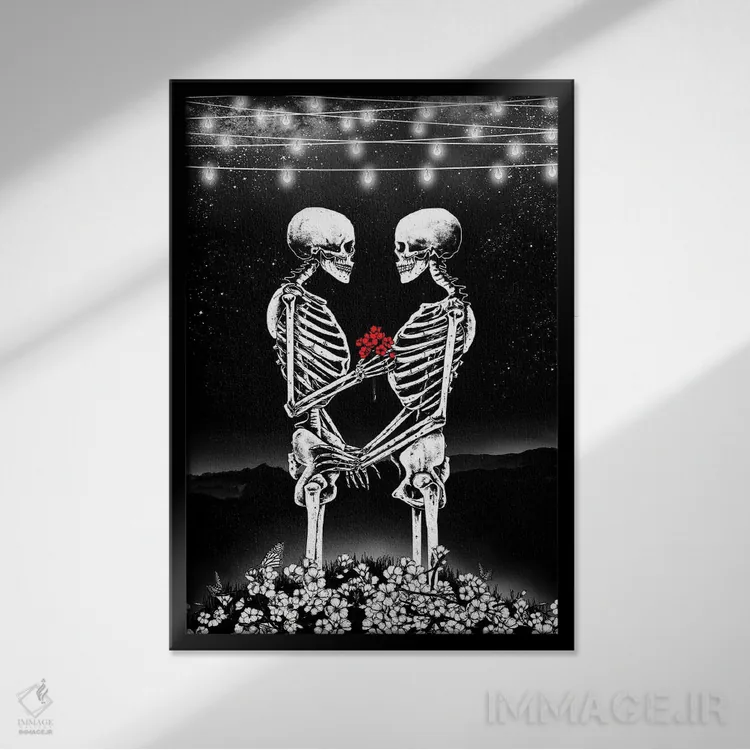 تابلو دکوراتیو با احترام اثر جنید مورتیمر - نمای قابدار مشکی